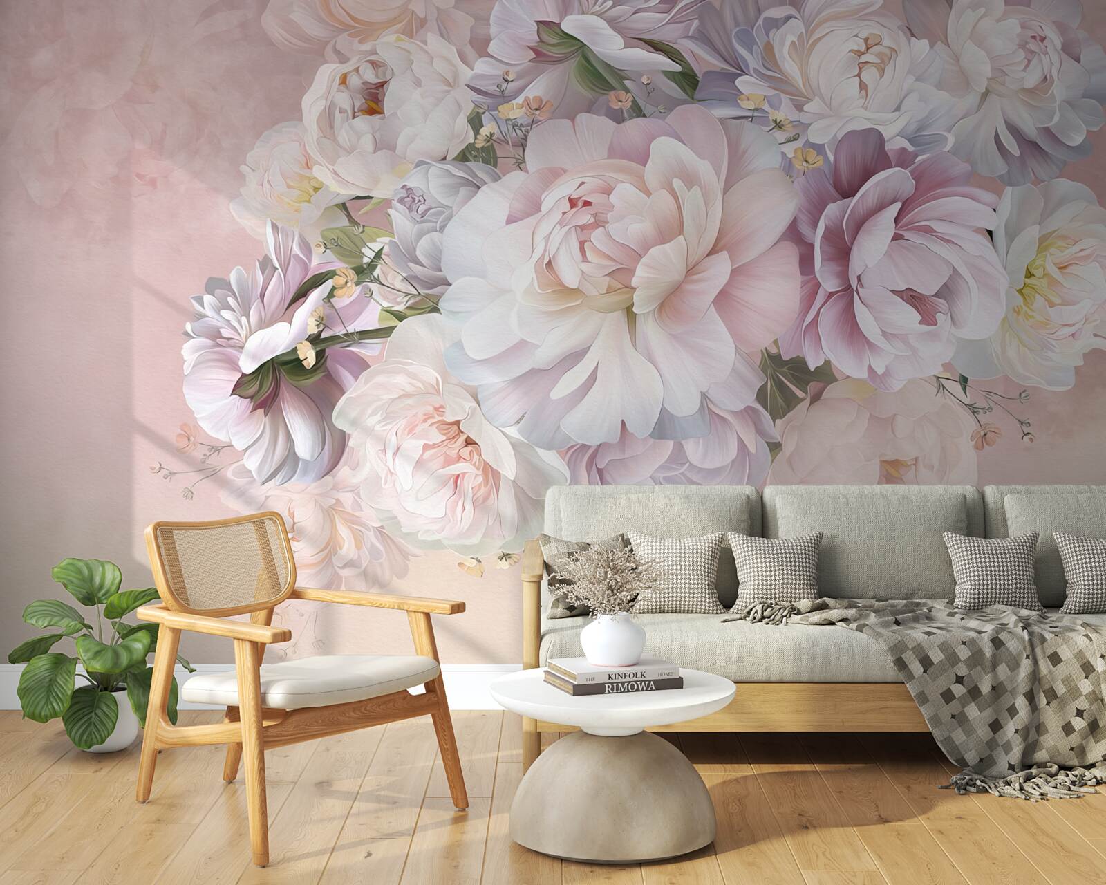 Carta da parati elegante composizione di fiori primaverili
