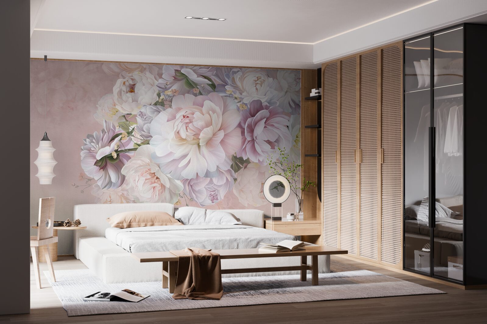 Carta da parati elegante composizione di fiori primaverili