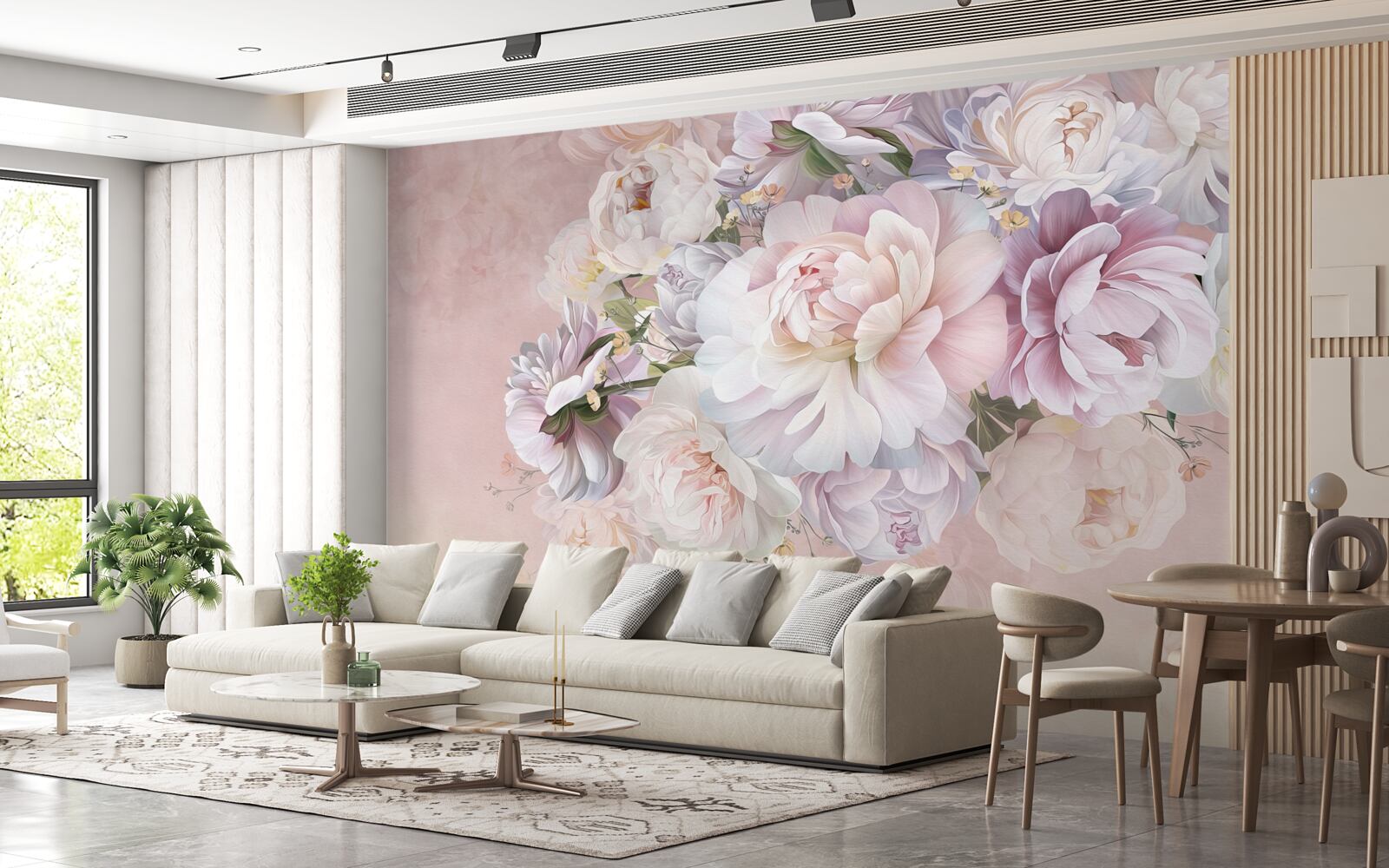 Carta da parati elegante composizione di fiori primaverili