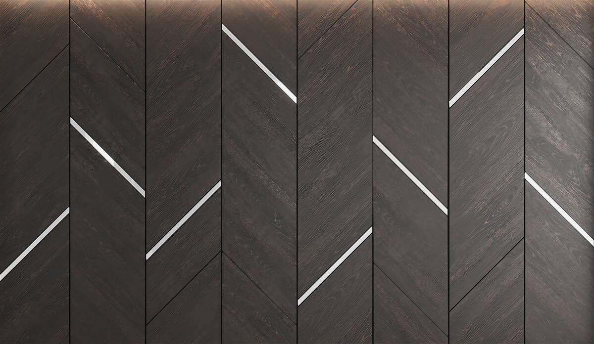 Carta da parati il parquet è nero a strisce bianche