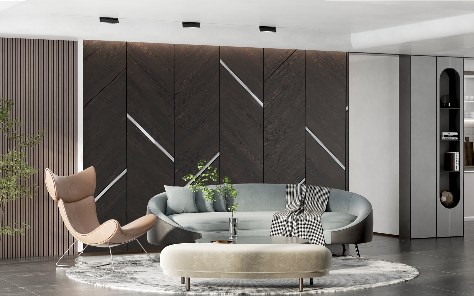 Carta da parati il parquet è nero a strisce bianche