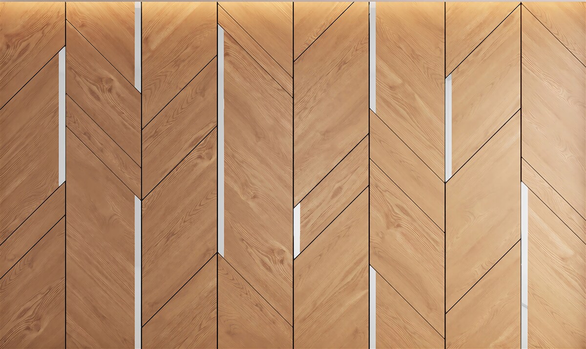 Carta da parati parquet marrone con illuminazione integrata