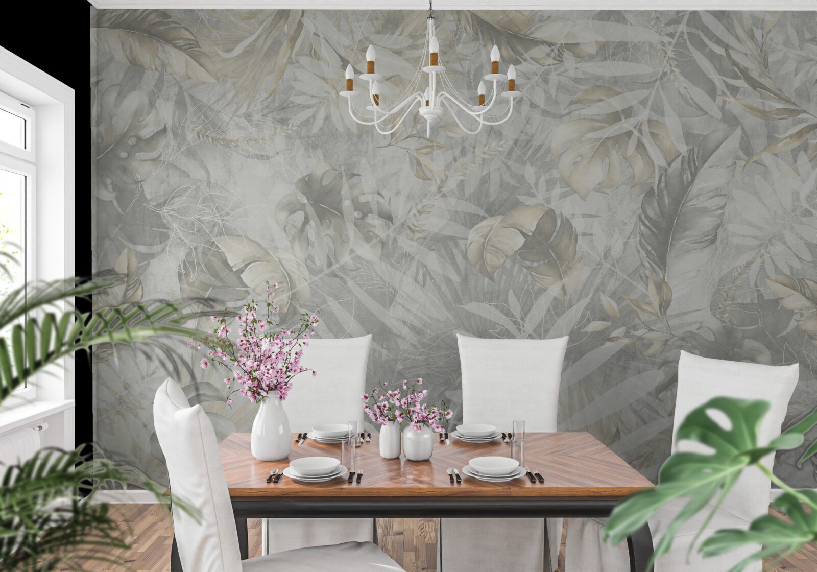 Carta da parati abbondanza di piante nella giungla