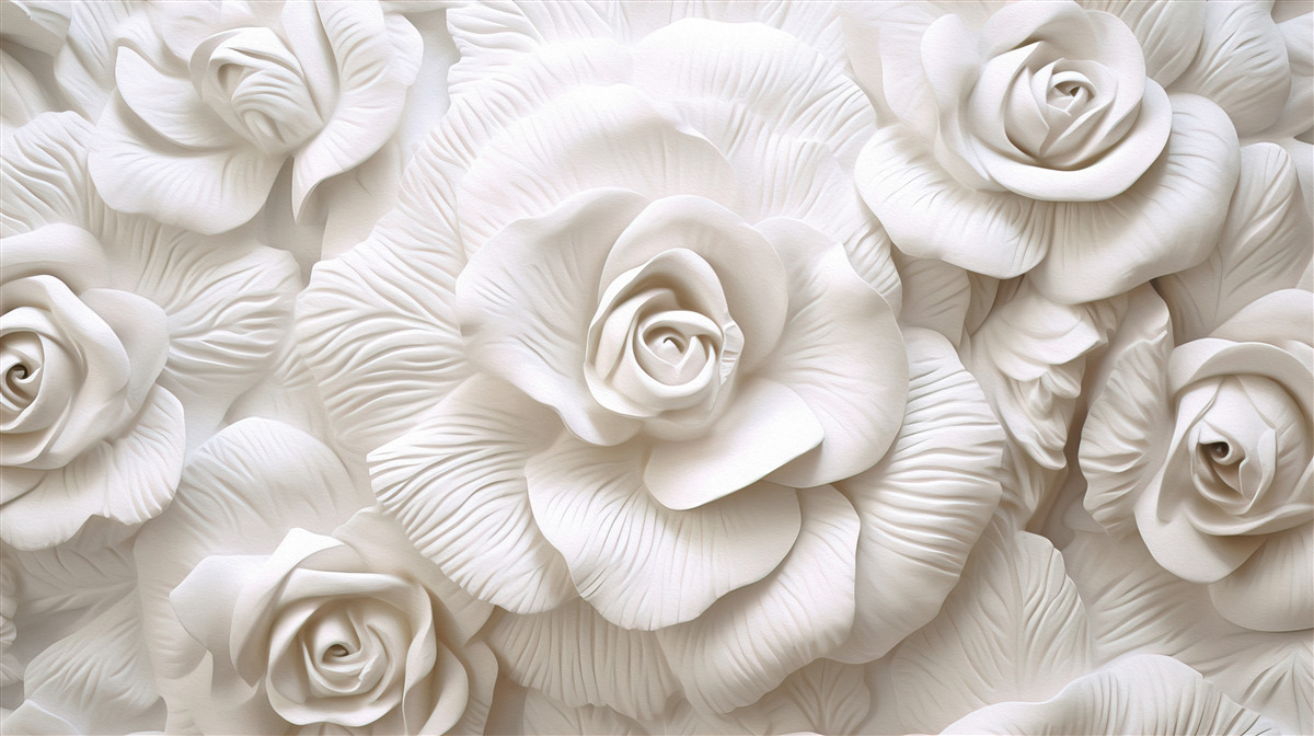 Carta da parati le rose in rilievo sono delicate