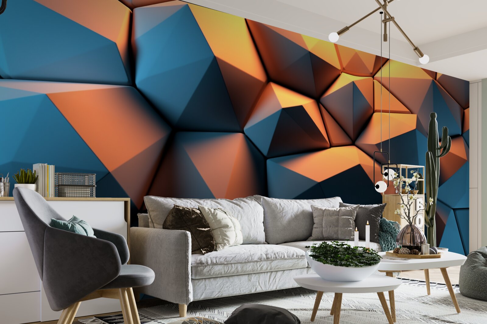Carta da parati Forme geometriche 3D