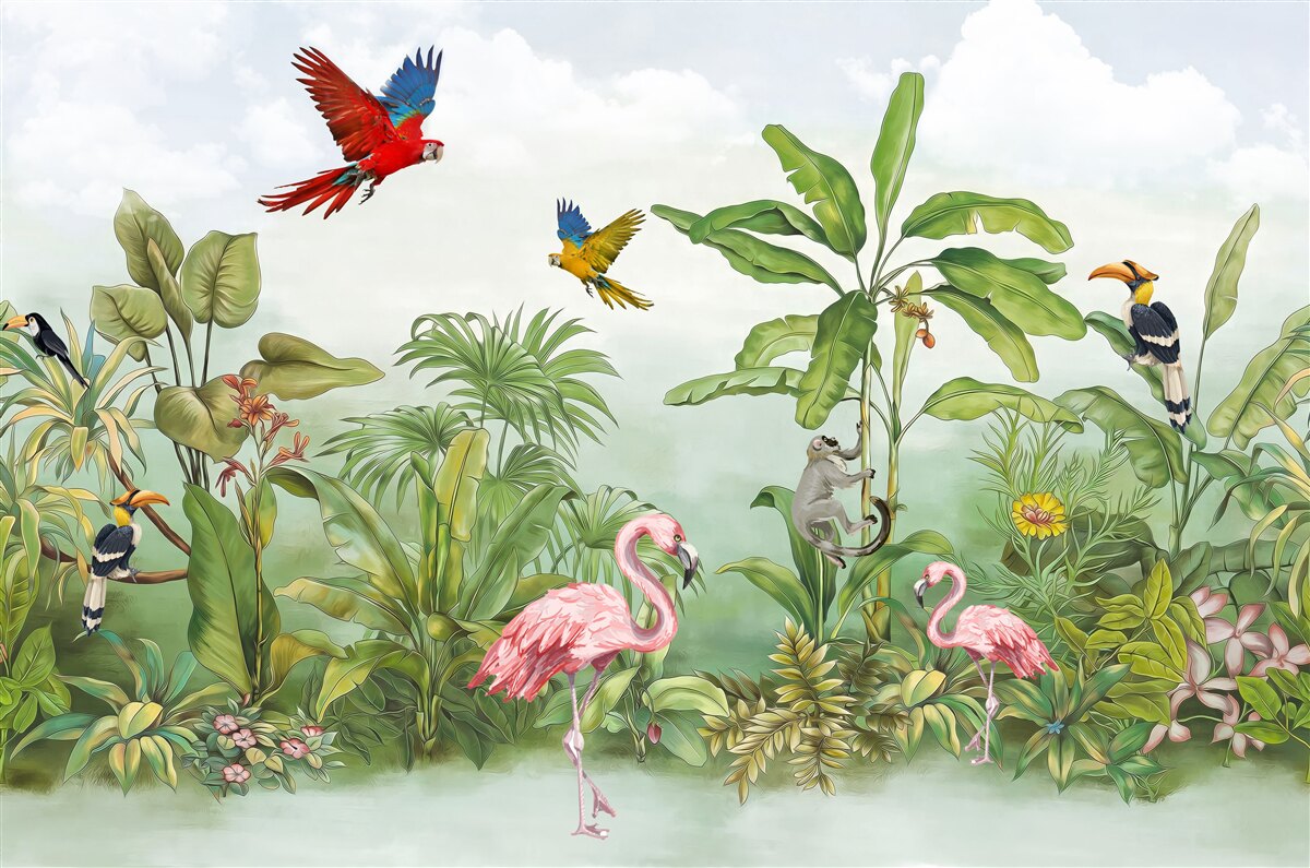 Carta da parati animali nelle foreste fumose