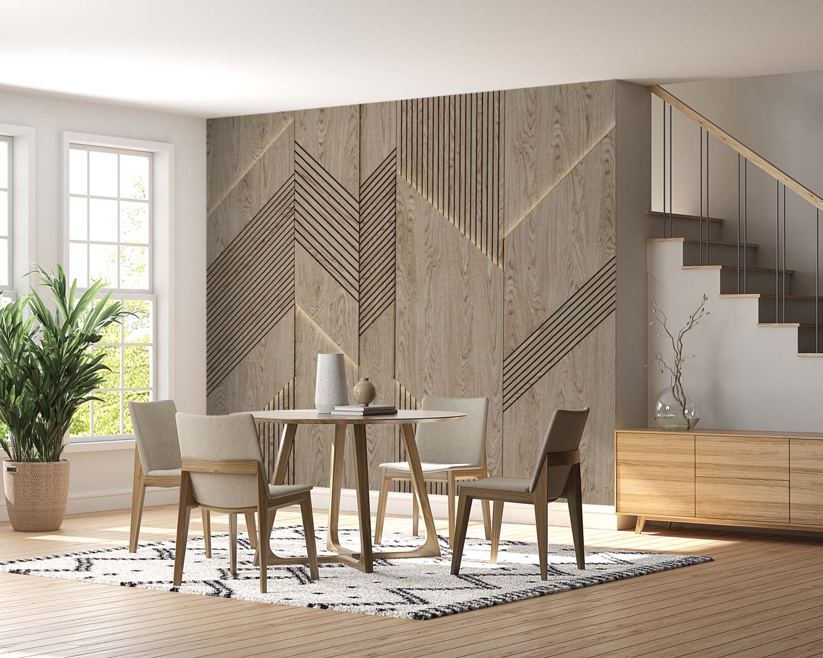 Carta da parati texture legno sfaccettato