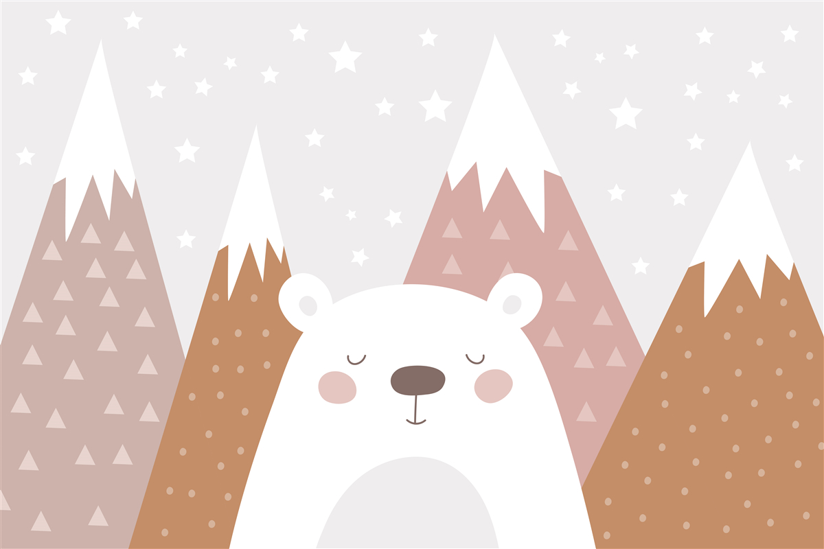 Carta da parati l'orso riposa in montagna