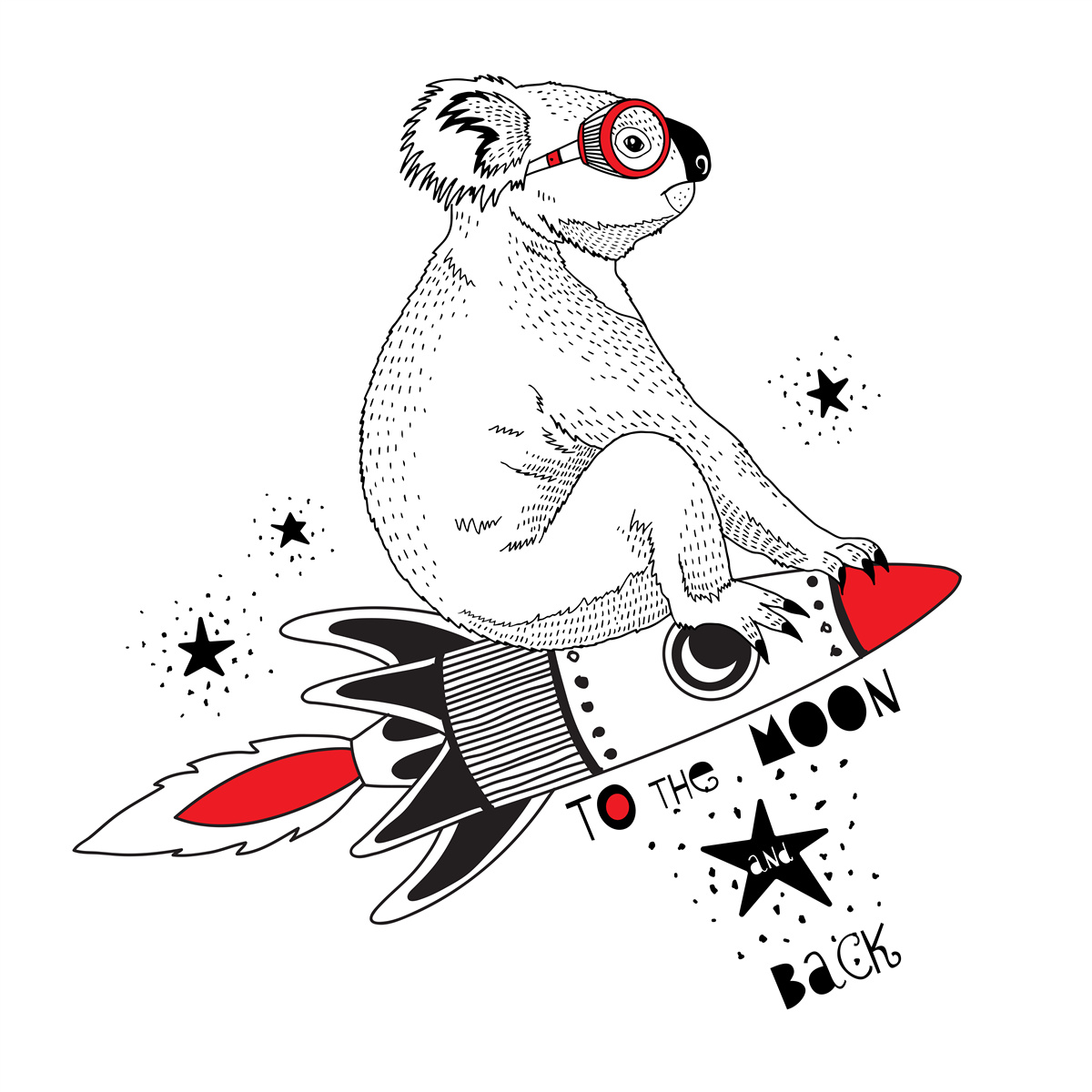 Carta da parati koala rakieta