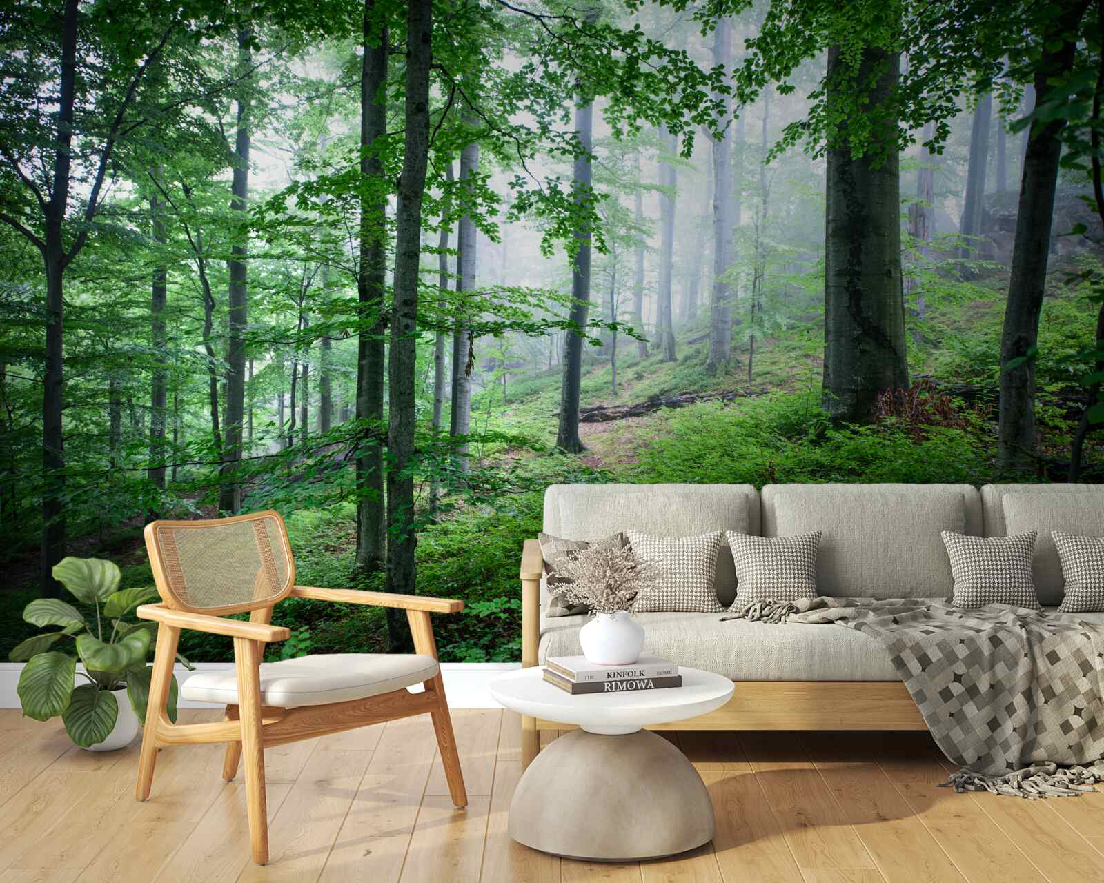 Carta da parati la nebbia scende sul bosco