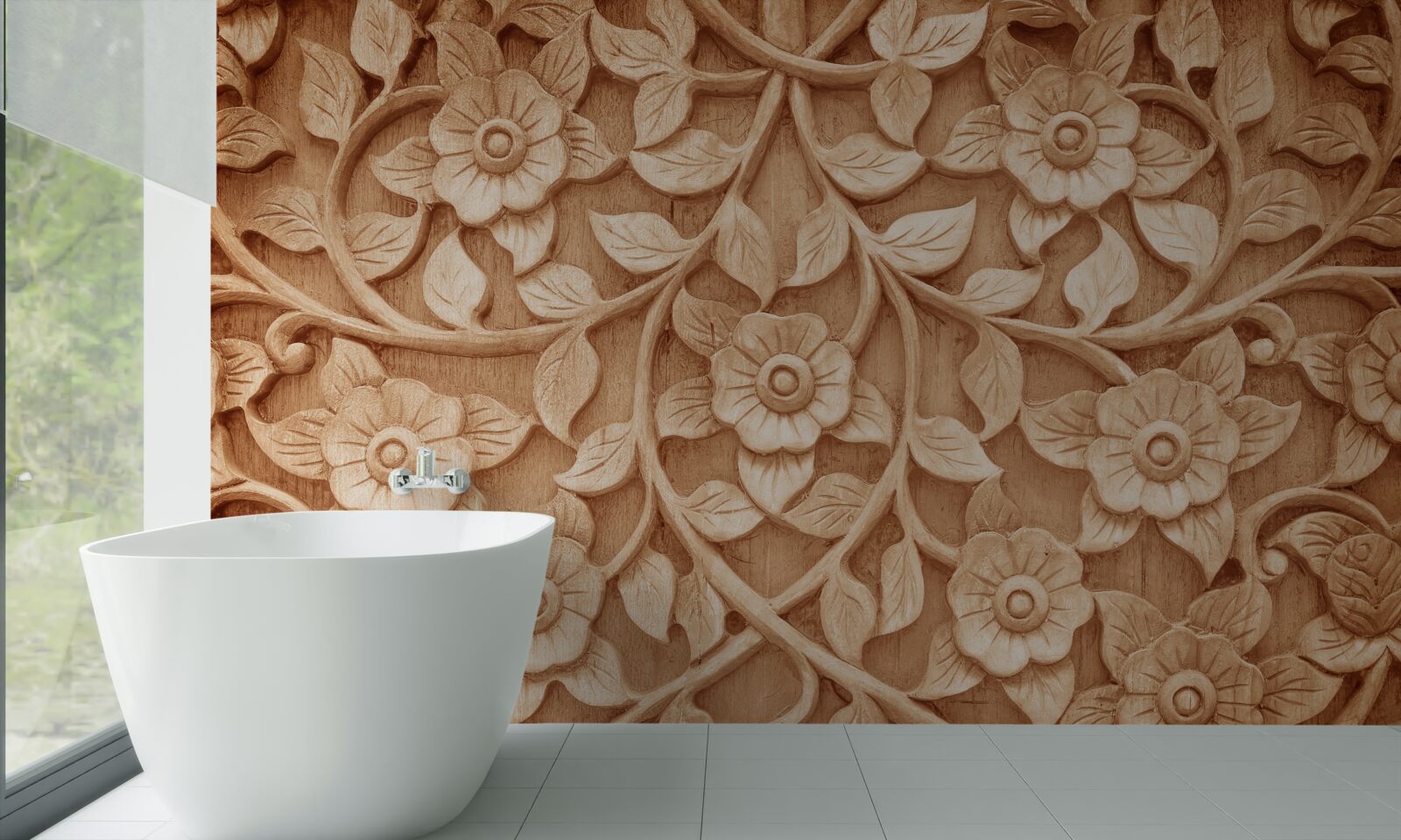 Carta da parati texture di fiori in legno