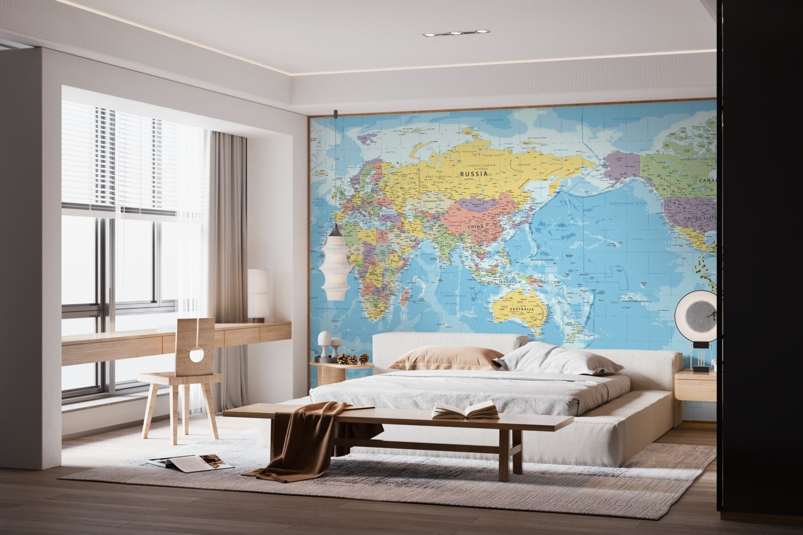 Carta da parati mappa del mondo attuale dal punto di vista politico
