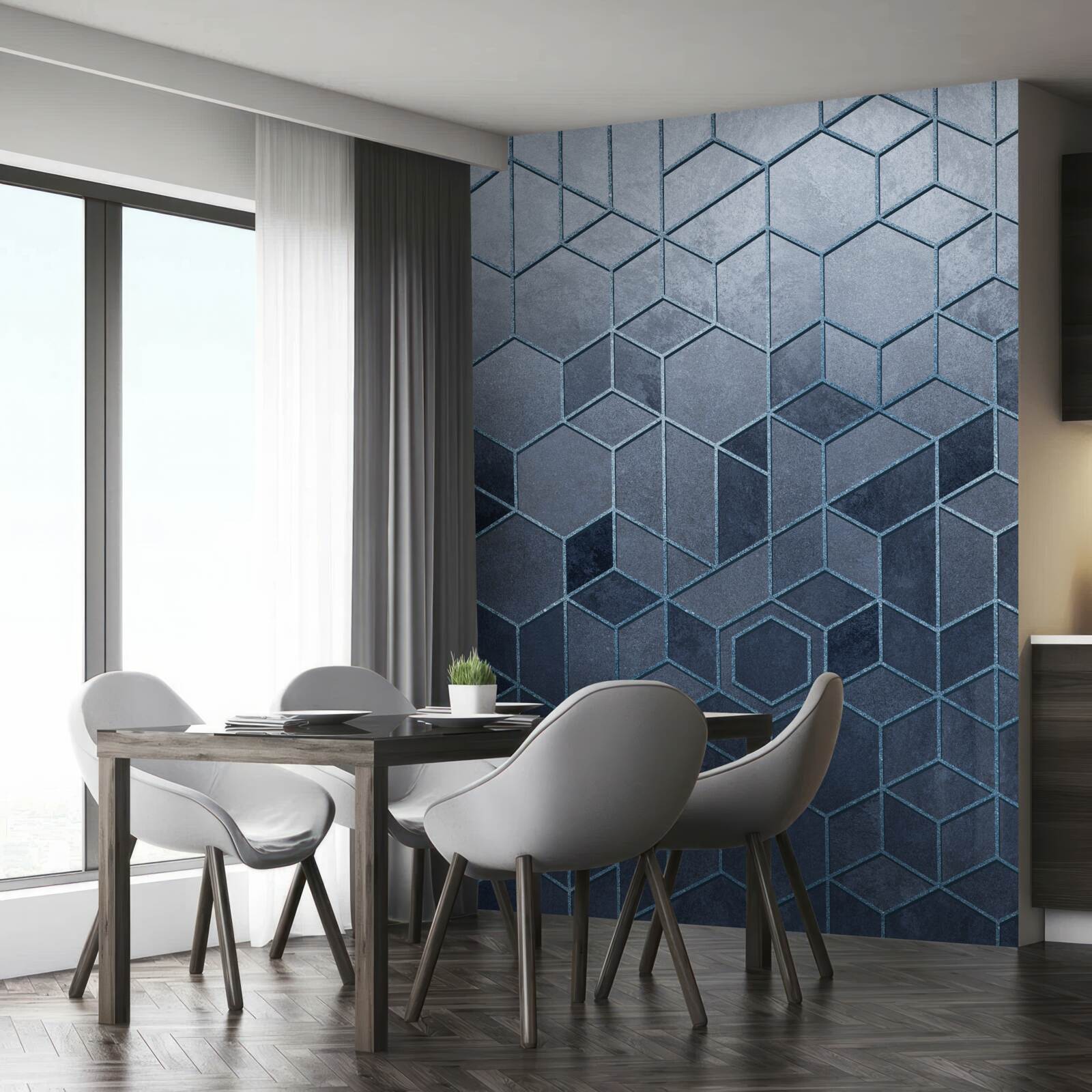 Carta da parati geometria di squisito marmo grigio