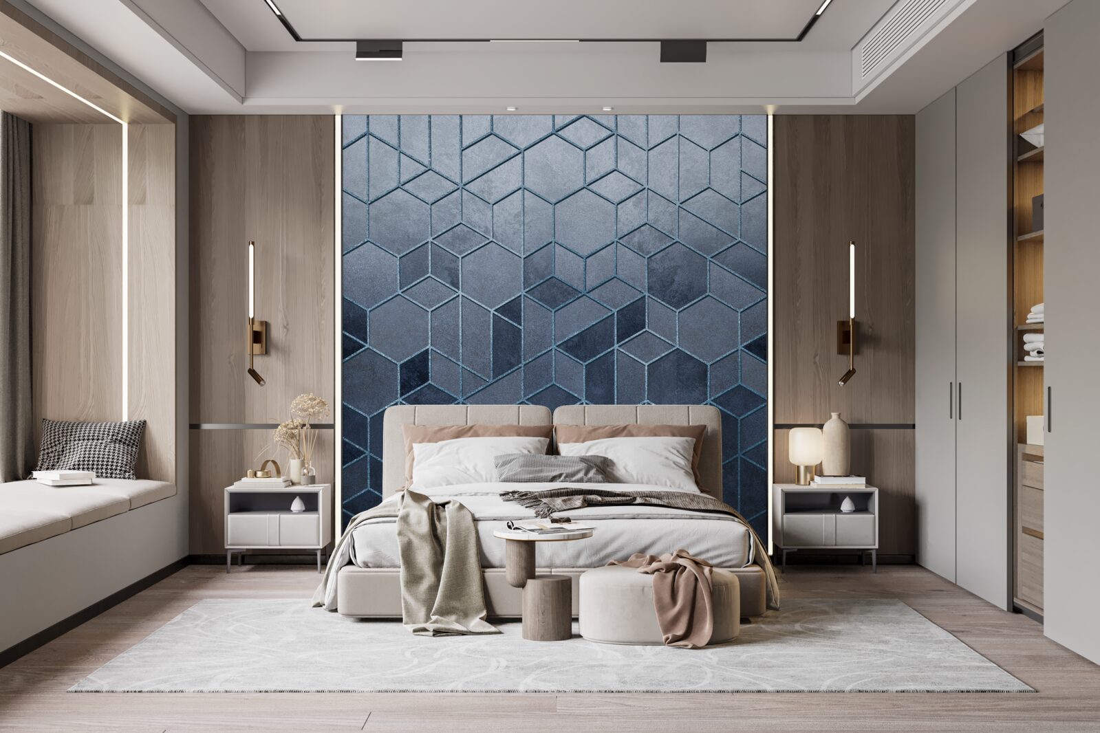 Carta da parati geometria di squisito marmo grigio