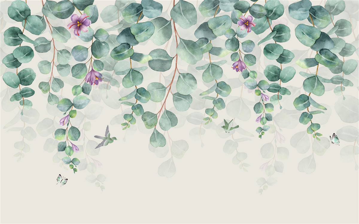 Carta da parati eucalipto in fiore
