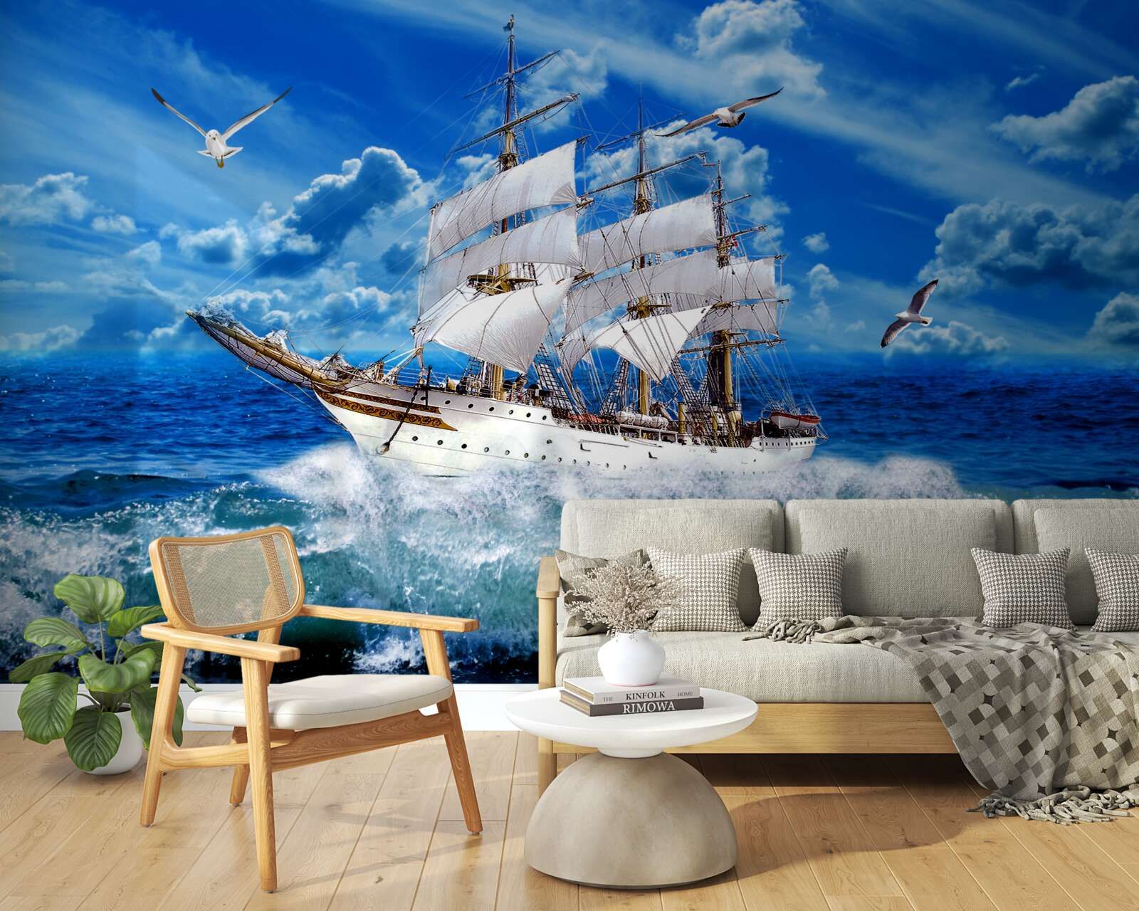 Carta da parati la nave batte la tempesta