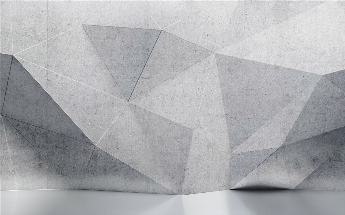 Carta da parati triangoli grigi in stile astratto