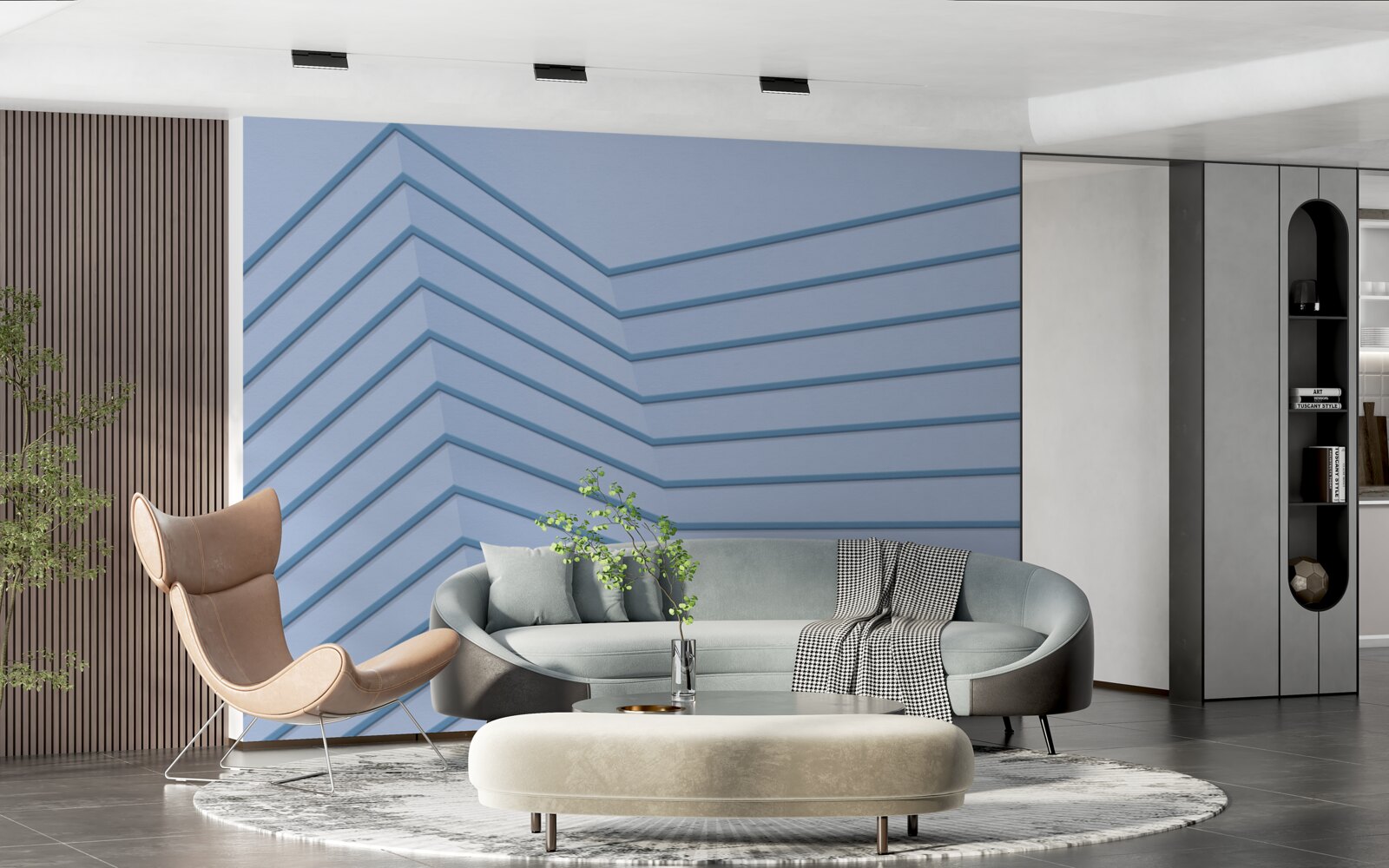 Carta da parati le linee blu sono astratte