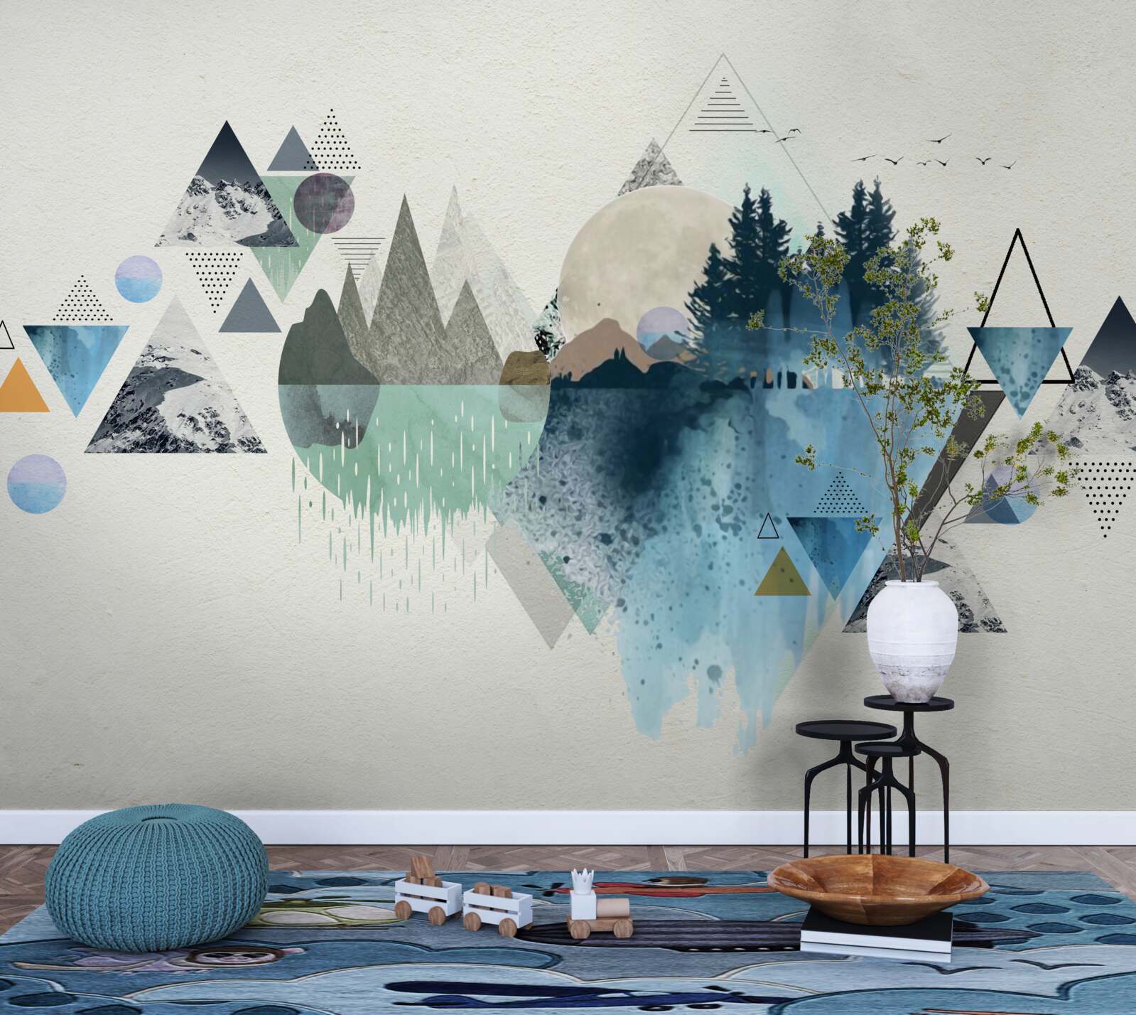 Fototapeta geometria i abstrakcja leśna