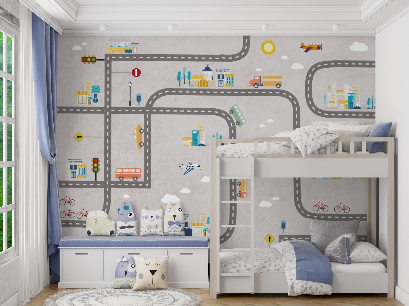 Carta da parati strade urbane per bambini