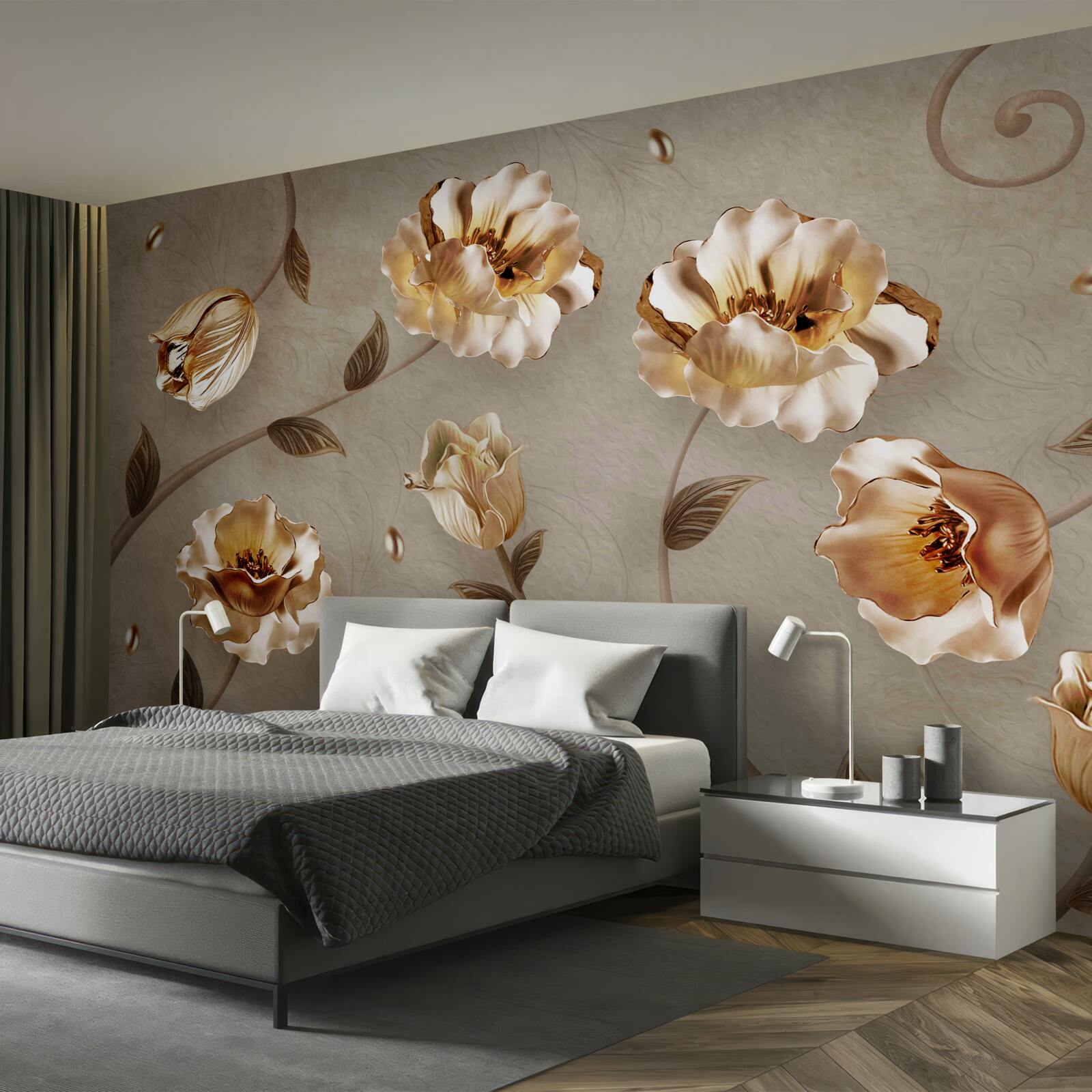 Carta da parati fiori d'oro