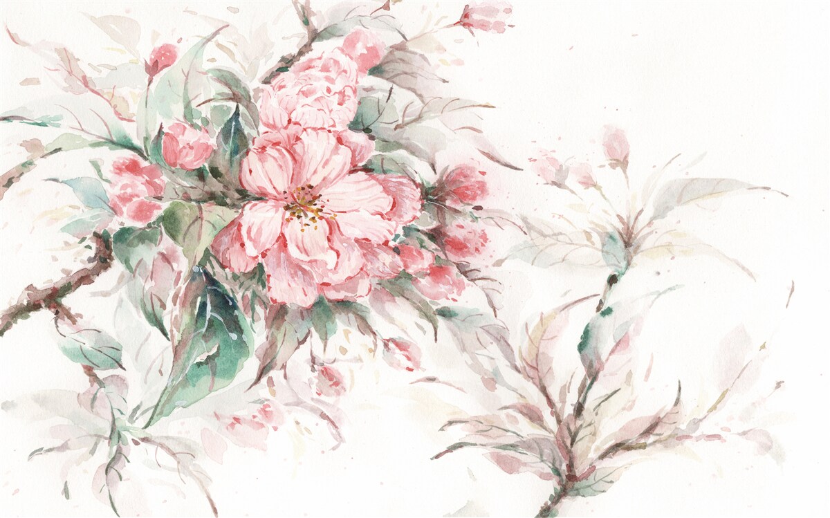 Carta da parati ramo leggero del lussuoso sakura