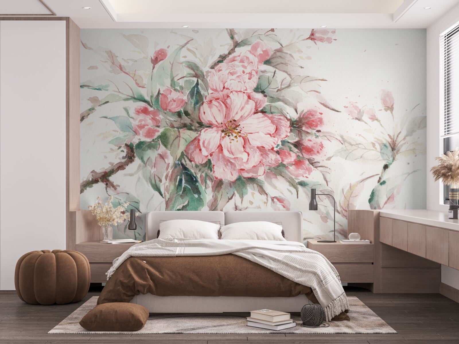 Carta da parati ramo leggero del lussuoso sakura