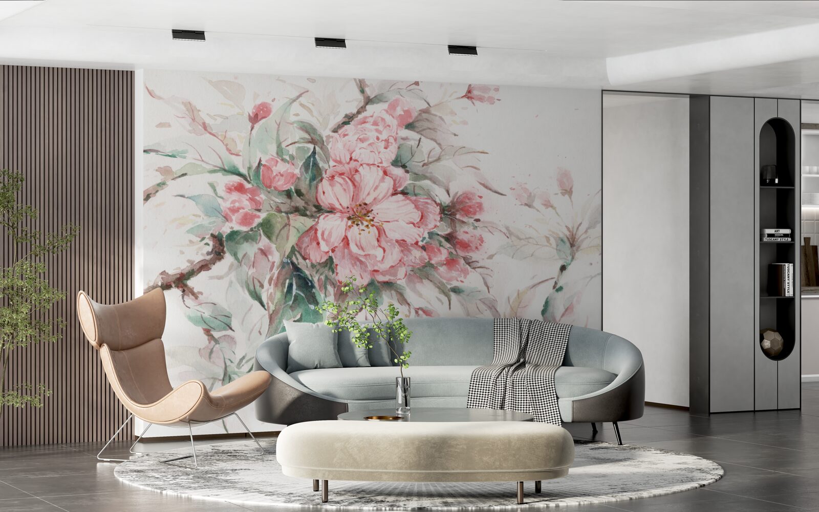 Carta da parati ramo leggero del lussuoso sakura
