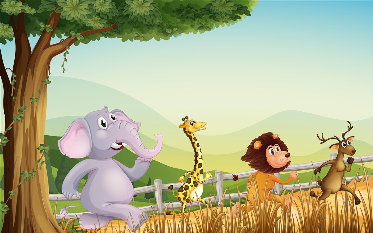 Carta da parati animali per bambini in movimento