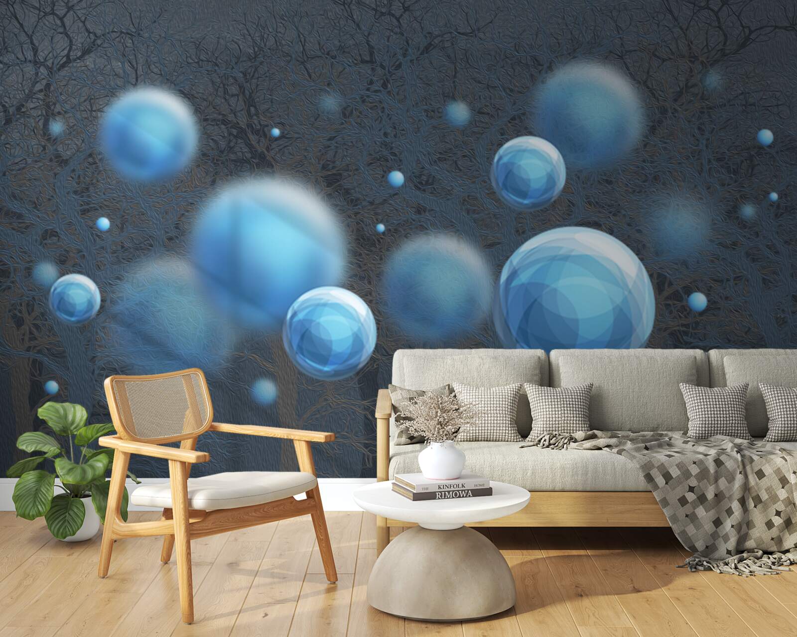 Carta da parati l'acqua che sale come gocce blu