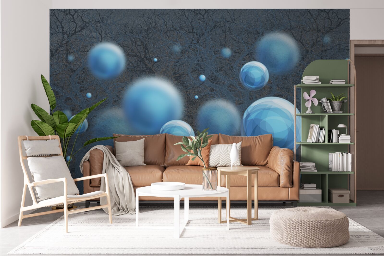 Carta da parati l'acqua che sale come gocce blu