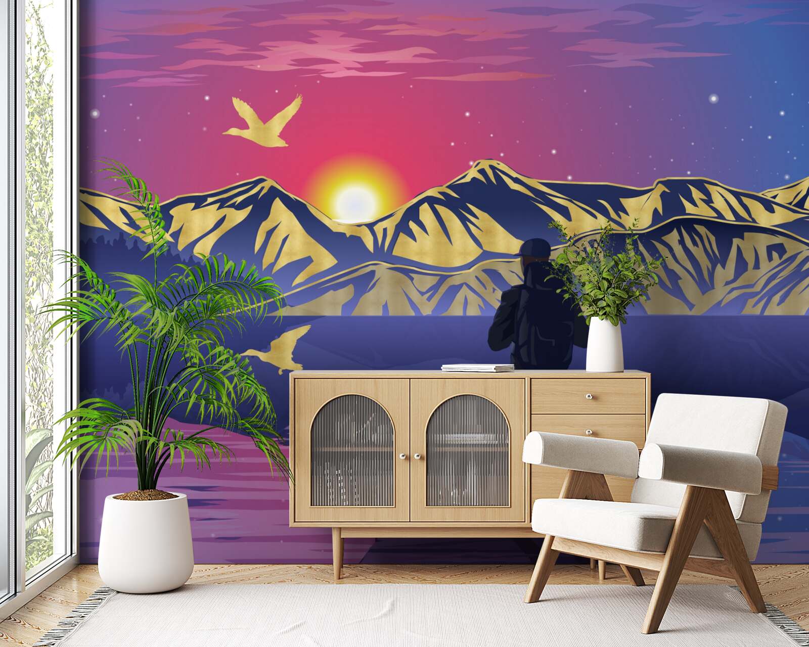 Carta da parati sul ponte, il turista incontra l'alba