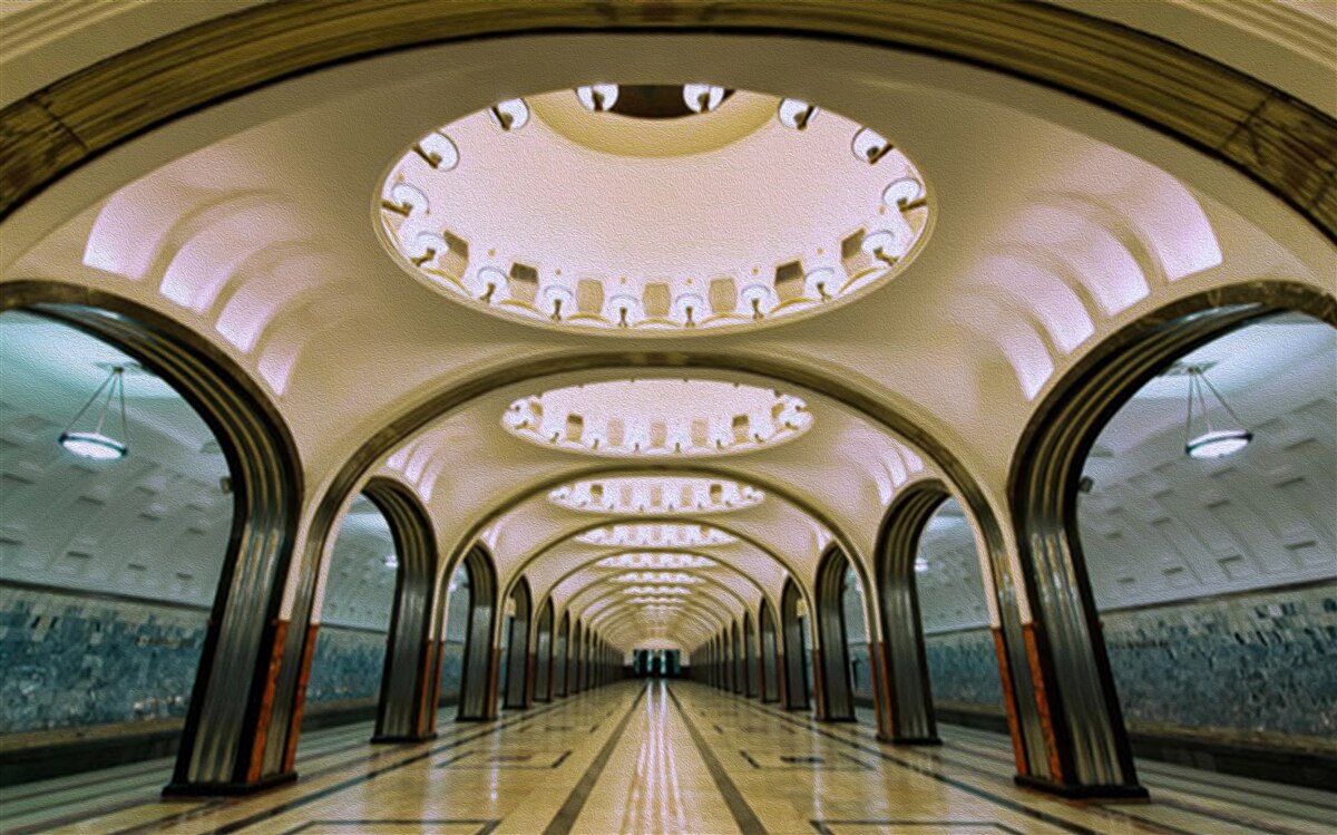 Carta da parati rappresentazione visiva di un tunnel della metropolitana