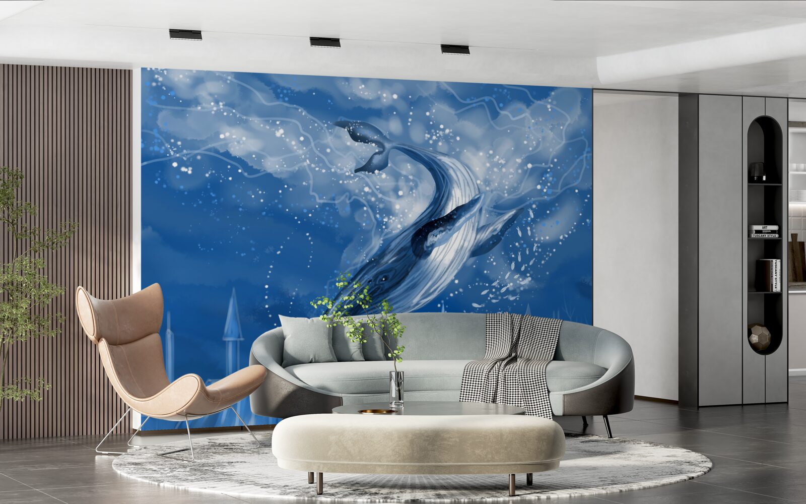 Fototapeta otchłań oceanu i płetwal błękitny